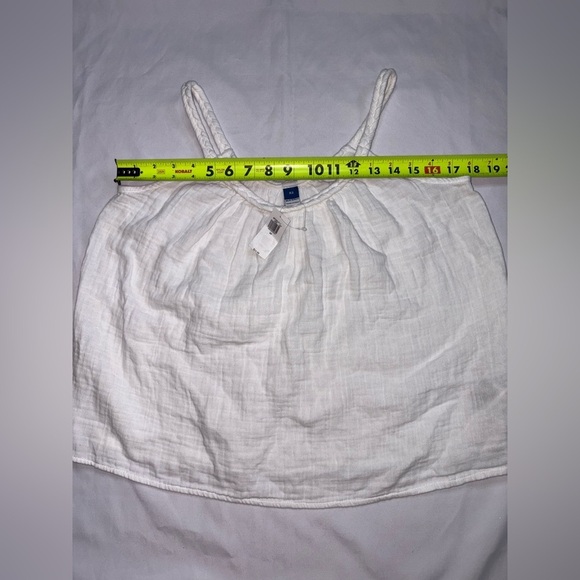 Old Navy NWT Size XS White 100% Cotton Coquette Braided Strap Crop Top - Picture 4 of 8